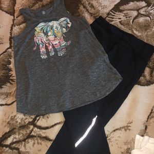 MUDD cut off shirt 14 and workout black leggings